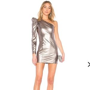 Lovers and Friends Silver Metallic Mini Dress